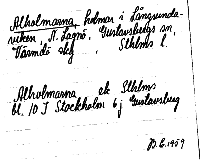 Bild på arkivkortet för arkivposten Alholmarna
