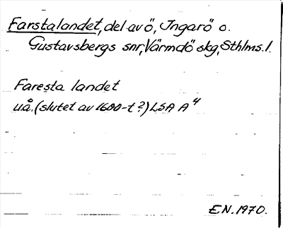 Bild på arkivkortet för arkivposten Farstalandet