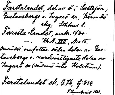 Bild på arkivkortet för arkivposten Farstalandet