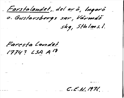 Bild på arkivkortet för arkivposten Farstalandet