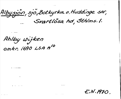 Bild på arkivkortet för arkivposten Albysjön