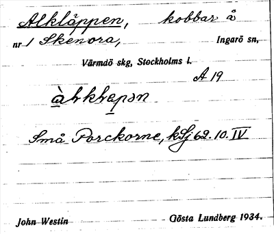 Bild på arkivkortet för arkivposten Alkläppen