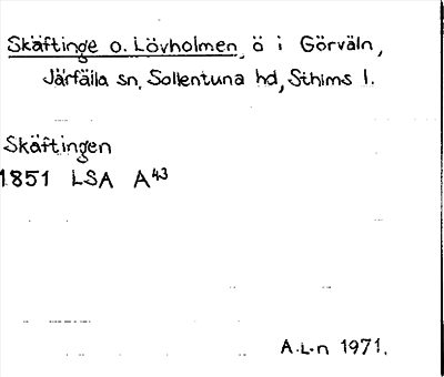 Bild på arkivkortet för arkivposten Skäftinge o. Lövholmen
