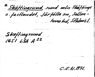 Bild på arkivkortet för arkivposten *Skäftingsund