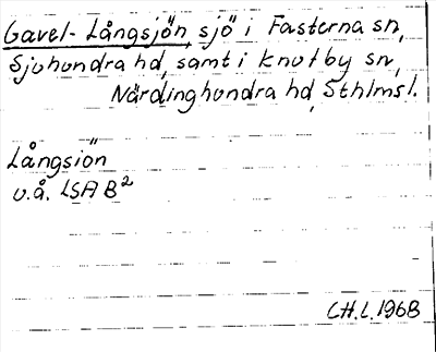 Bild på arkivkortet för arkivposten Gavel-Långsjön