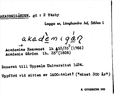 Bild på arkivkortet för arkivposten Akademigården