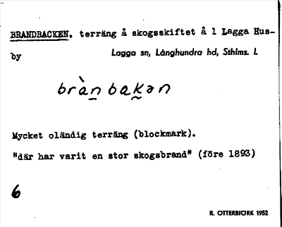 Bild på arkivkortet för arkivposten Brandbacken