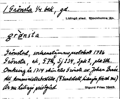 Bild på arkivkortet för arkivposten Grönsta