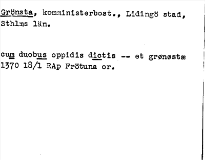 Bild på arkivkortet för arkivposten Grönsta