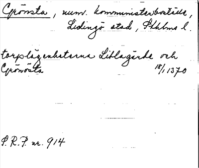 Bild på arkivkortet för arkivposten Grönsta