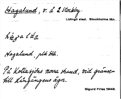 Bild på arkivkortet för arkivposten Hagalund