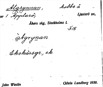 Bild på arkivkortet för arkivposten Algrynnan