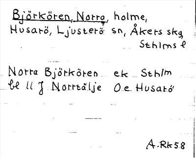 Bild på arkivkortet för arkivposten Björkören, Norra
