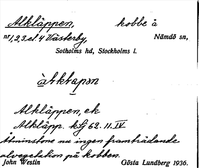 Bild på arkivkortet för arkivposten Alkläppen