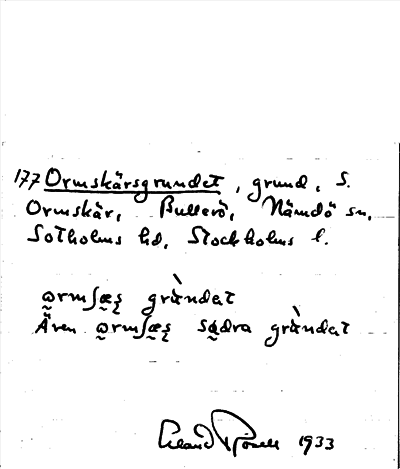 Bild på arkivkortet för arkivposten Ormskärsgrundet