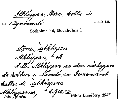 Bild på arkivkortet för arkivposten Alkläppen