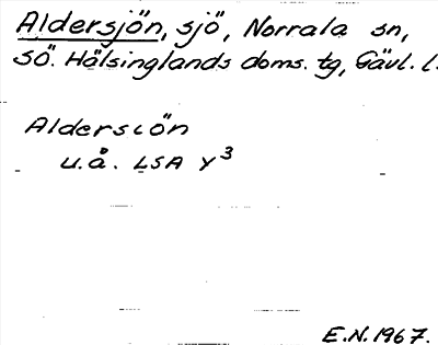 Bild på arkivkortet för arkivposten Aldersjön