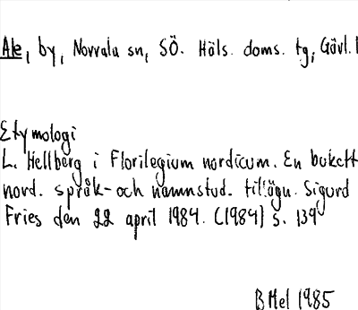 Bild på arkivkortet för arkivposten Ale