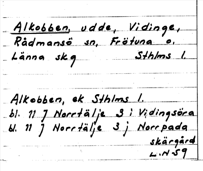 Bild på arkivkortet för arkivposten Alkobben