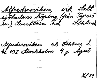 Bild på arkivkortet för arkivposten Alfredsroviken