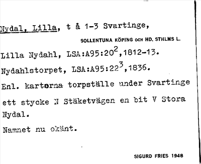 Bild på arkivkortet för arkivposten Nydal, Lilla