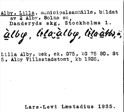 Bild på arkivkortet för arkivposten Alby, Lilla