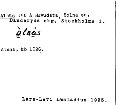 Bild på arkivkortet för arkivposten Alnäs