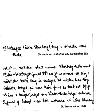 Bild på arkivkortet för arkivposten Skårberget