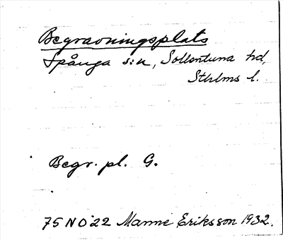 Bild på arkivkortet för arkivposten Begravningsplats