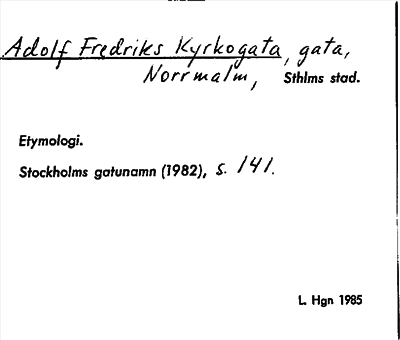 Bild på arkivkortet för arkivposten Adolf Fredriks Kyrkogata