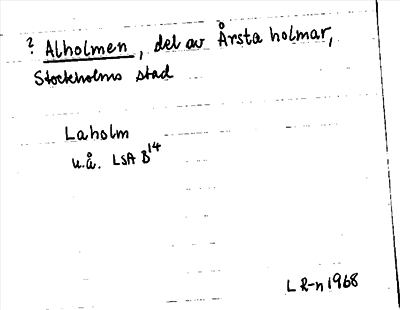 Bild på arkivkortet för arkivposten ?Alholmen