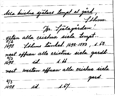 Bild på arkivkortet för arkivposten Alla kristna själars tompt el. gård