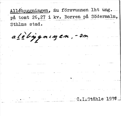 Bild på arkivkortet för arkivposten Allébyggningen