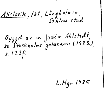 Bild på arkivkortet för arkivposten Allstavik