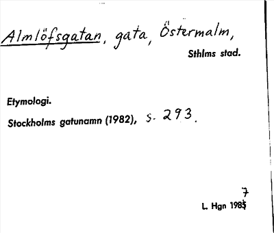 Bild på arkivkortet för arkivposten Almlöfsgatan