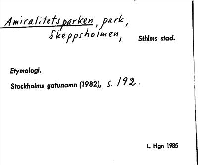 Bild på arkivkortet för arkivposten Amiralitetsparken