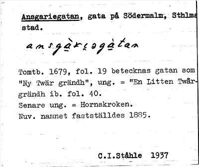 Bild på arkivkortet för arkivposten Ansgariegatan