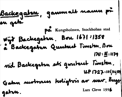 Bild på arkivkortet för arkivposten Backegatan