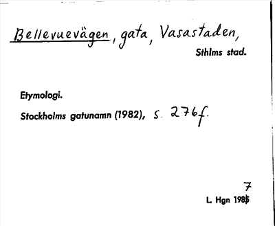 Bild på arkivkortet för arkivposten Bellevuevägen