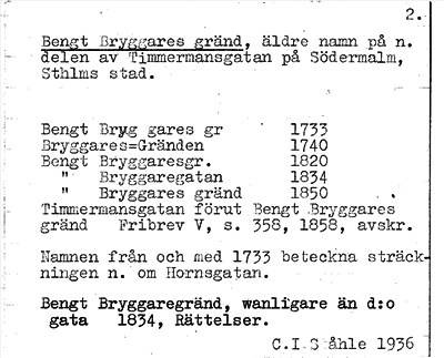 Bild på arkivkortet för arkivposten Bengt Bryggares gränd