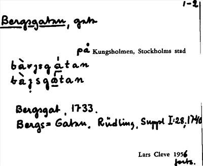 Bild på arkivkortet för arkivposten Bergsgatan