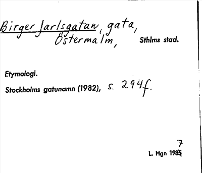 Bild på arkivkortet för arkivposten Birger Jarlsgatan