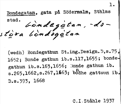 Bild på arkivkortet för arkivposten Bondegatan