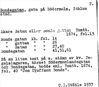 Bild på arkivkortet för arkivposten Bondegatan