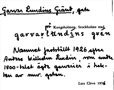 Bild på arkivkortet för arkivposten Garvar Lundins Gränd
