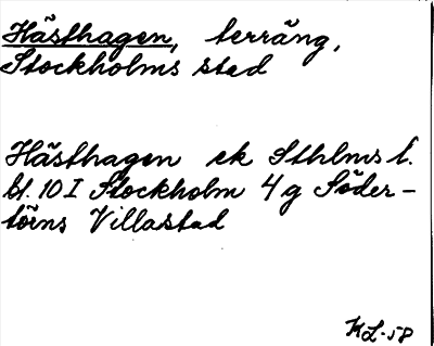 Bild på arkivkortet för arkivposten Hästhagen