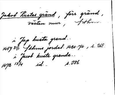 Bild på arkivkortet för arkivposten Jakob Kustes gränd