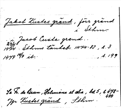 Bild på arkivkortet för arkivposten Jakob Kustes gränd