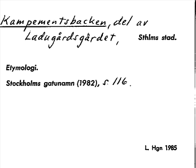 Bild på arkivkortet för arkivposten Kampementsbacken