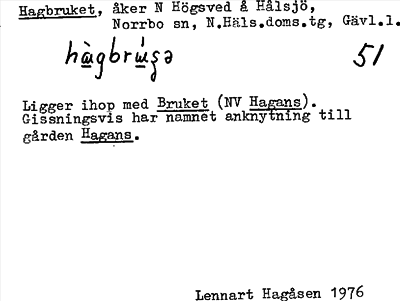 Bild på arkivkortet för arkivposten Hagbruket